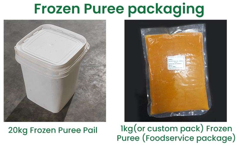 Frozen Puree packaging - ABC Fruits